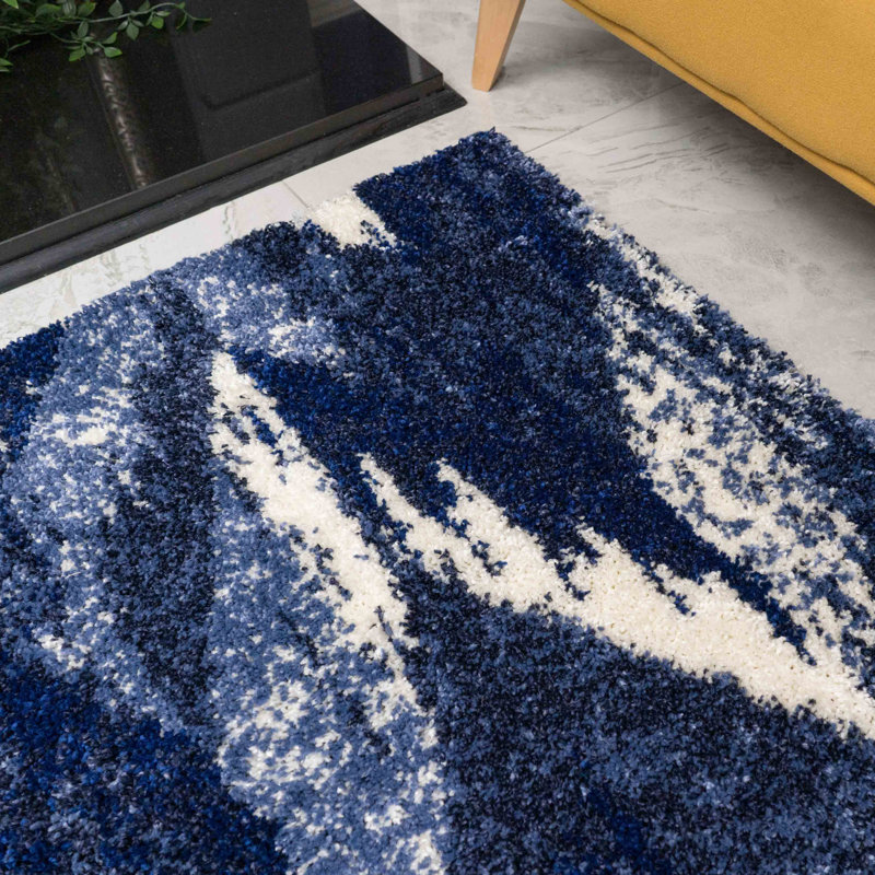 Brayden Studio Luxury Hygge Shaggy Blue/Grey/Cream Rug Wayfair.co.uk